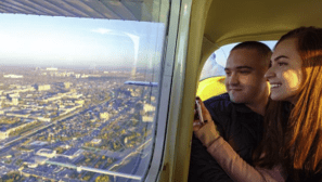 Romantic plane flight