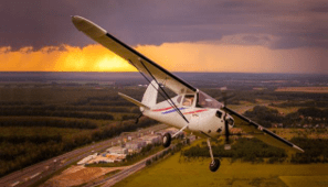 Romantic plane flight in Saint Petersburg
